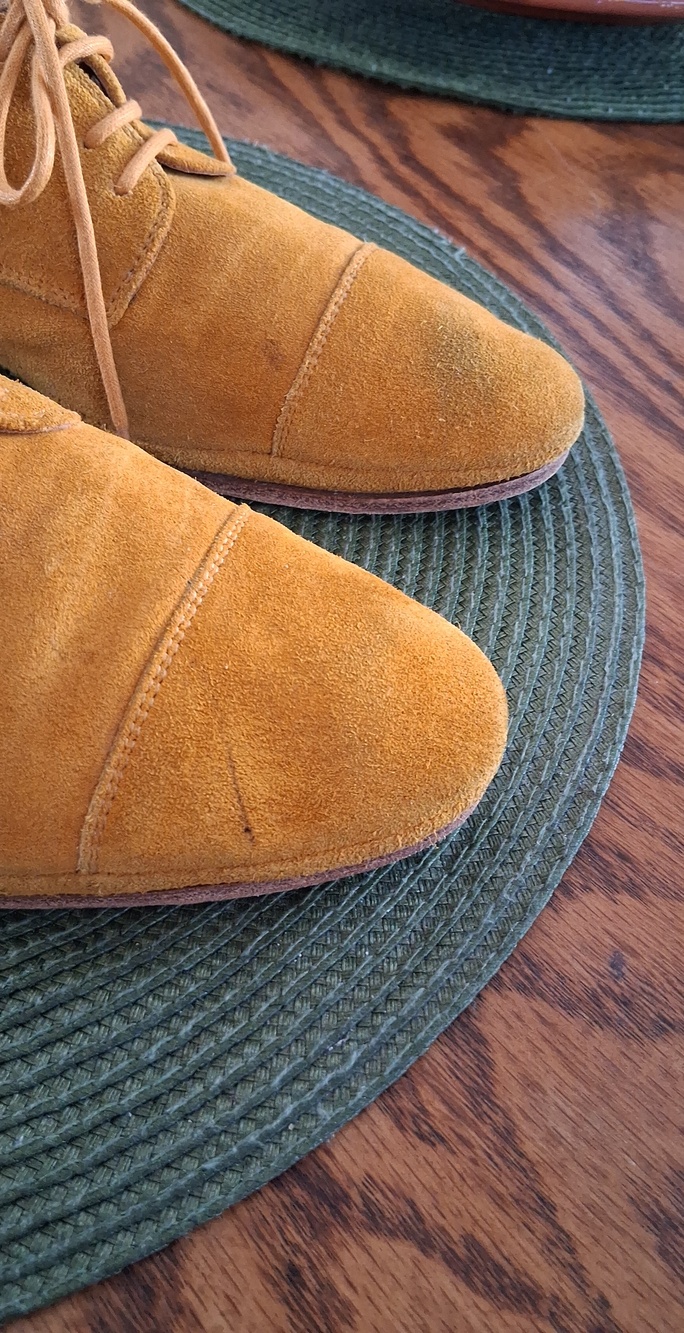 n.d.c Made By Hand Mustard Suede Academia Preppy Lace Up Oxfords Size 39 - Picture 5 of 10